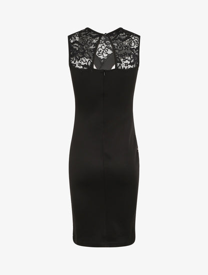 Robe fourreau en dentelle - Noir - 2