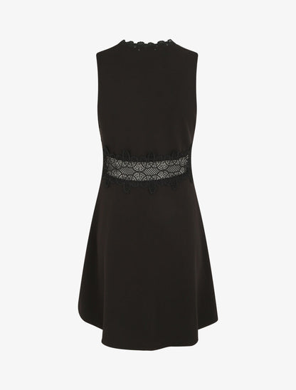 Robe à taille en crochet ajouré - Noir - 2