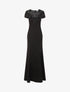 Robe longue à bustier à perles et sequins - Noir - 3