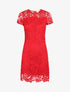 Robe droite en dentelle - Rouge - 1
