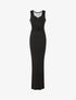 Robe longue à détail crochet et sequins - Noir - 1