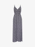 Robe longue empire imprimé marguerites - Marine - 1