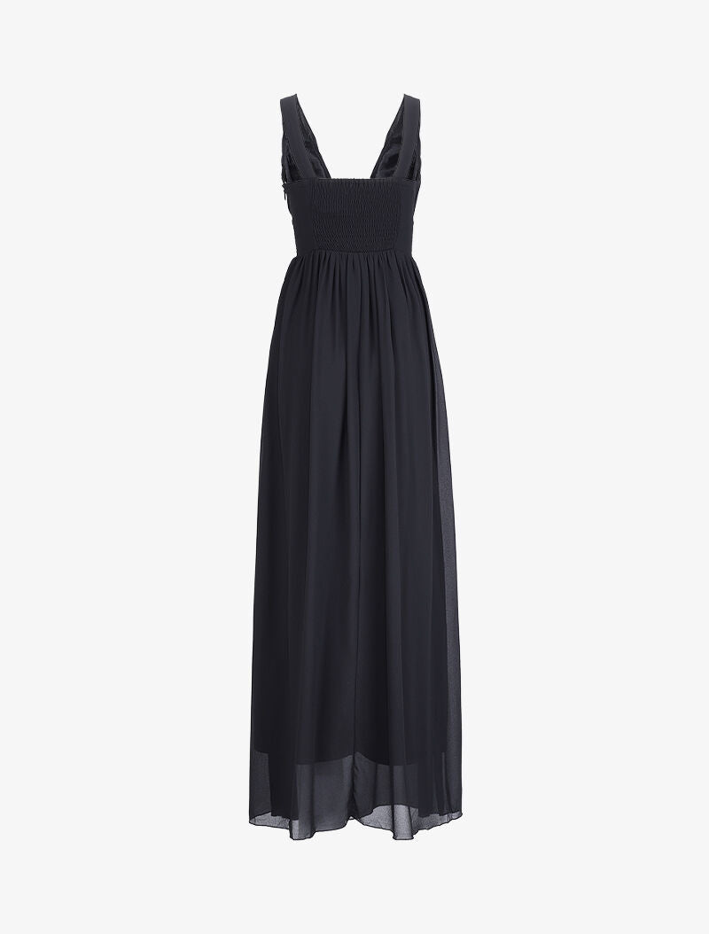 Robe de soirée à buste plissé - Noir - 2