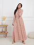 Robe chemise longue imprimé fleurs d&
