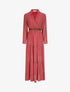 Robe longue empire imprimé faience - Rouge - 1