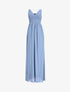Robe de soirée à buste plissé - Bleu clair - 1