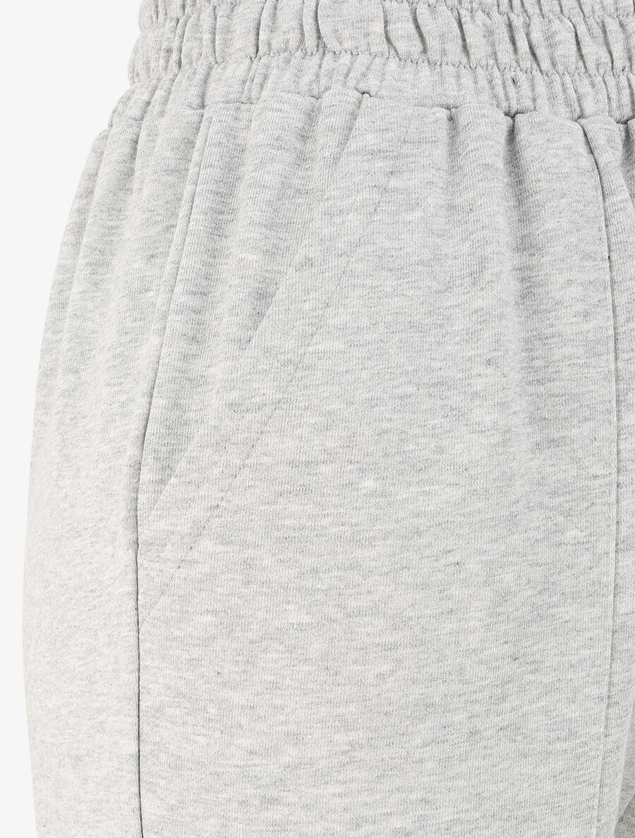 Jogging regular uni taille haute - Gris chiné - 3