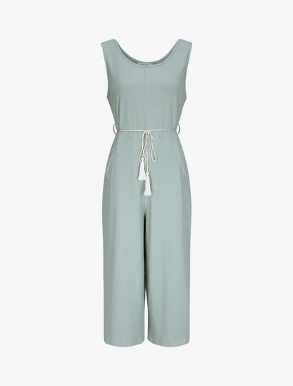 Combinaison oversize uni côtelée - Vert d&