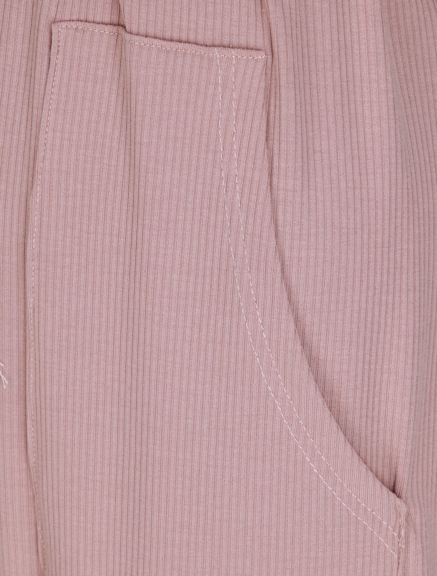 Combinaison oversize uni côtelée - Vieux rose - 3