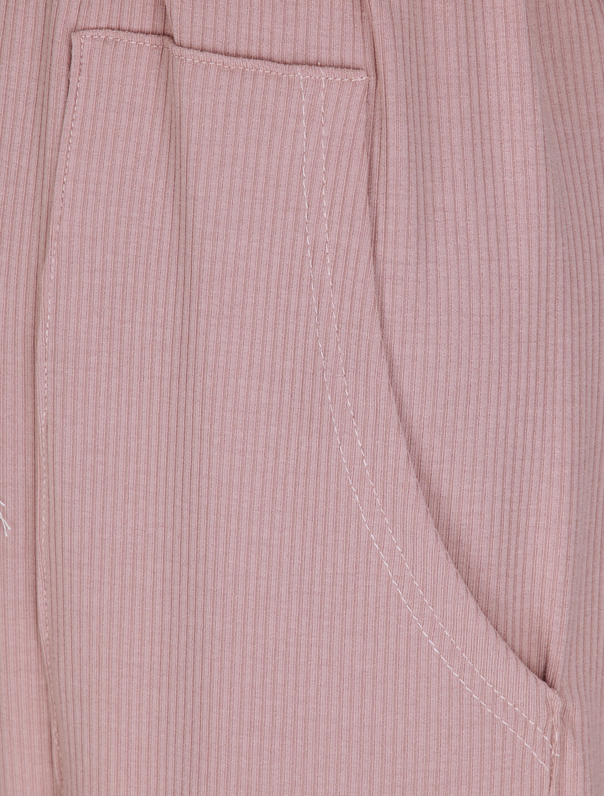 Combinaison oversize uni côtelée - Vieux rose - 3