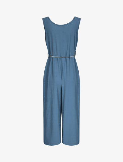 Combinaison oversize uni côtelée - Bleu canard - 2