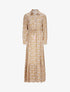Robe longue empire manches 3/4 et imprimé fleuri - Beige - 1