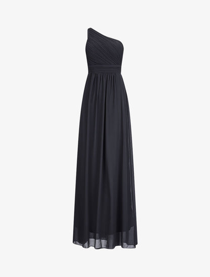 Robe one shoulder à buste plissé - Noir - 4