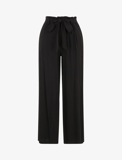 Pantalon fluide uni - Noir - 1
