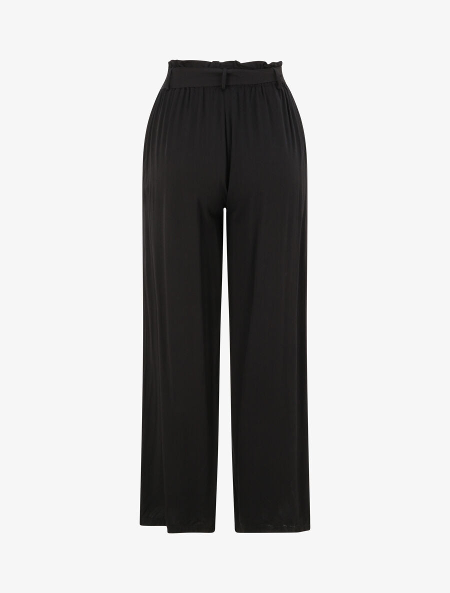 Pantalon fluide uni - Noir - 2