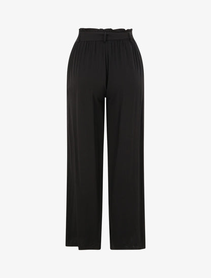 Pantalon fluide uni - Noir - 2