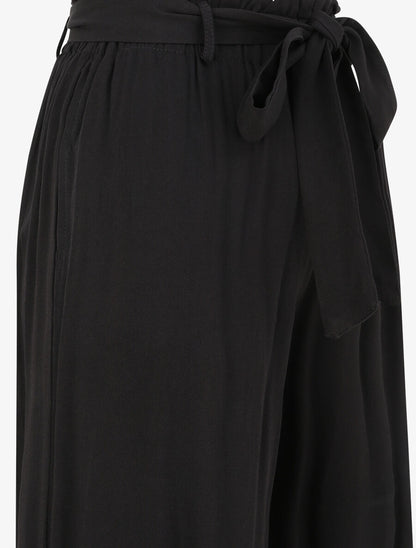 Pantalon fluide uni - Noir - 3