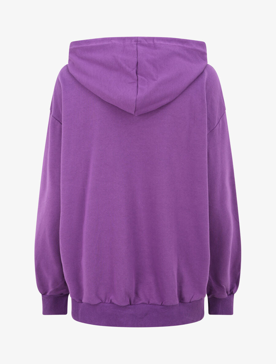 Sweat à capuche à inscription - Violet - 2