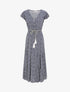 Robe longue à imprimé graphique - Marine - 1