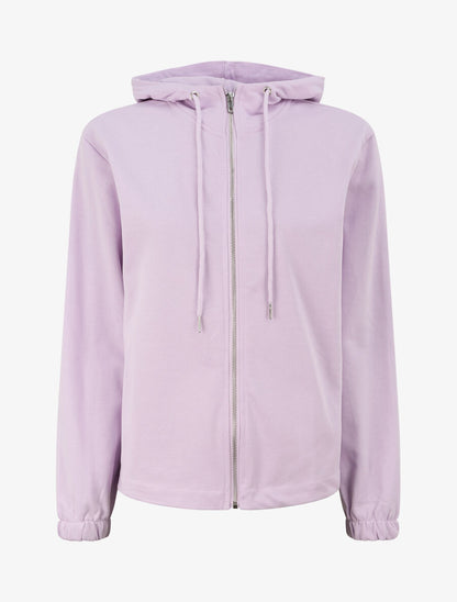 Sweat à capuche zippé - Lilas - 1
