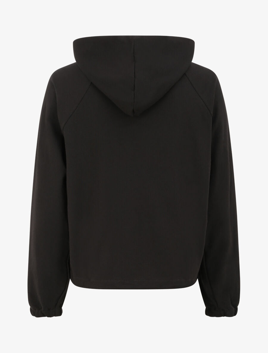 Sweat à capuche avec col zippé - Noir - 3