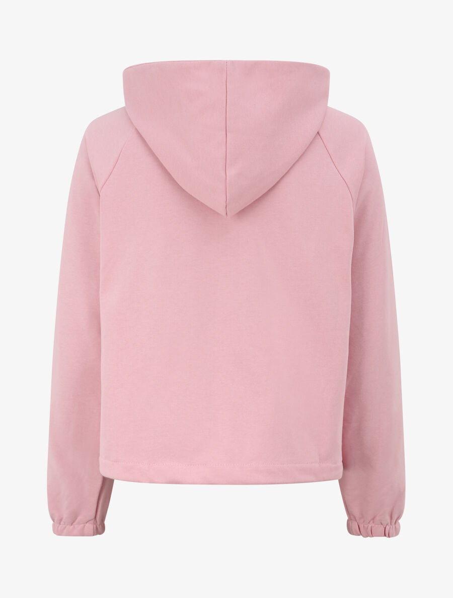 Sweat à capuche avec col zippé - Rose - 2
