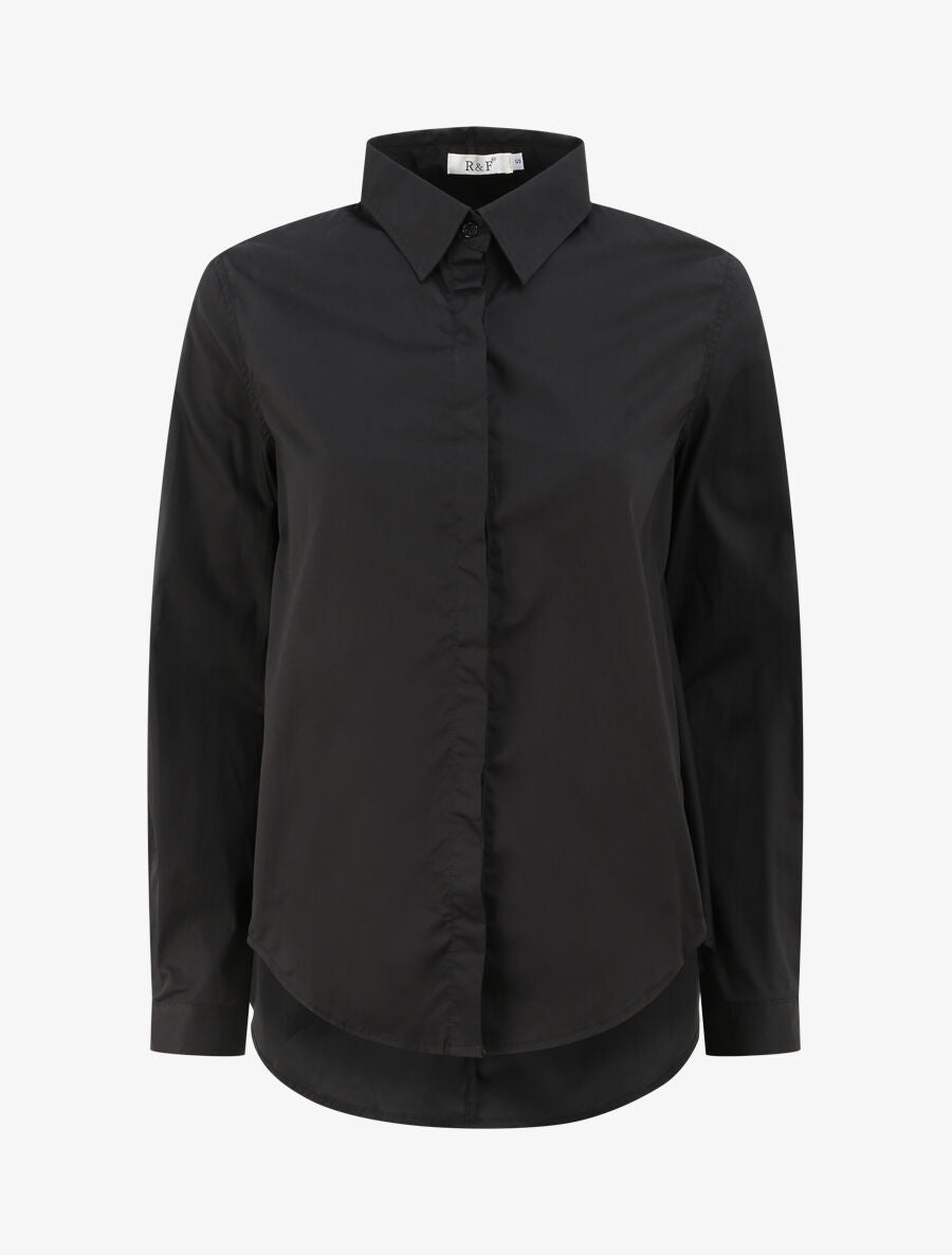 Chemise oversize uni - Noir - 4