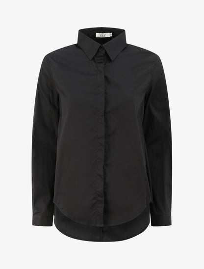 Chemise oversize uni - Noir - 4