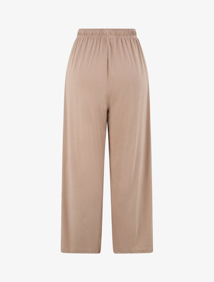 Pantalon fluide uni - Beige - 2