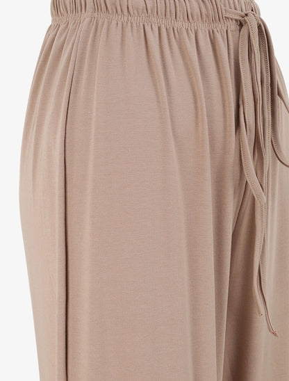 Pantalon fluide uni - Beige - 3