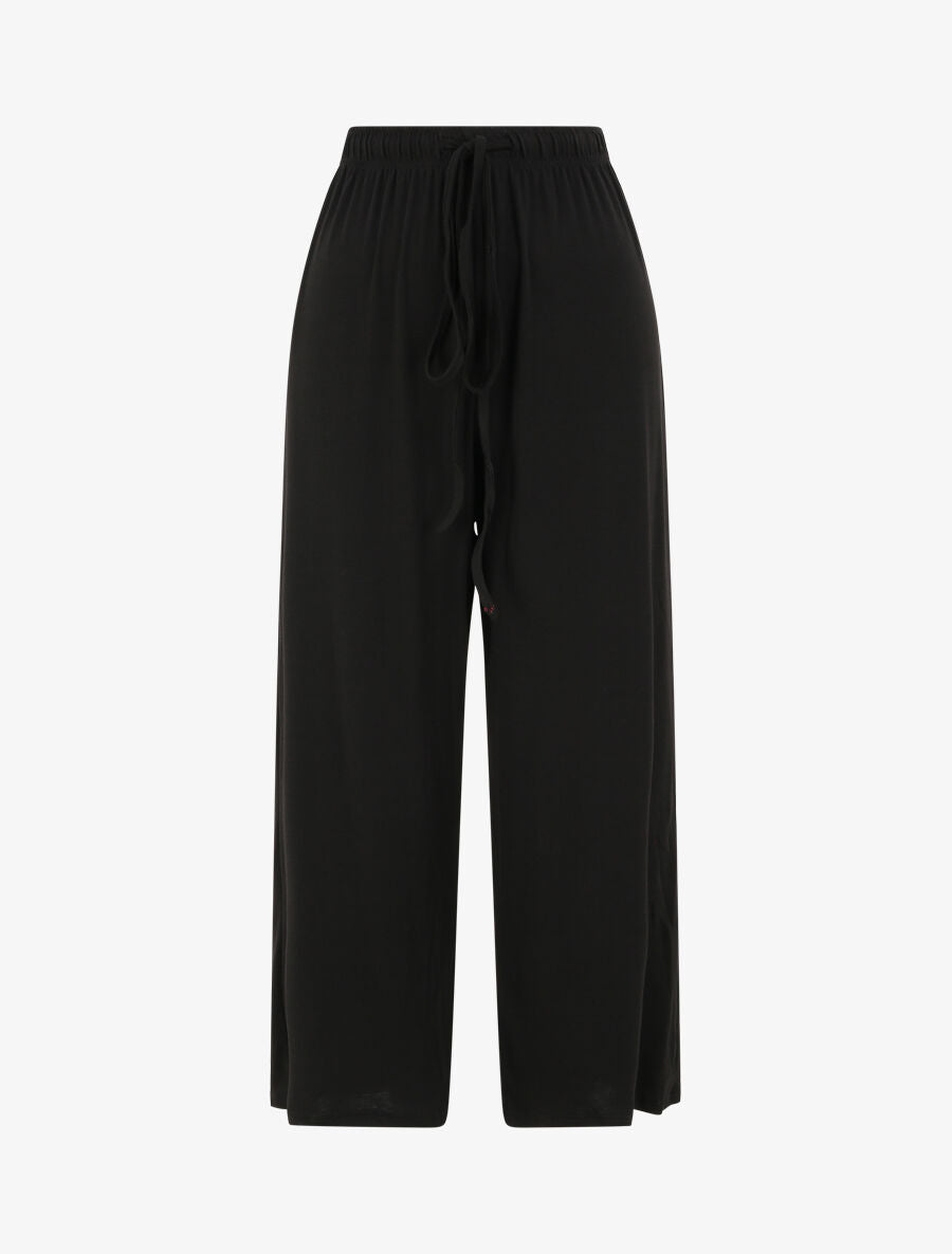 Pantalon fluide uni - Noir - 4