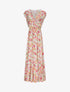 Robe longue à imprimé roses - Blanc - 1