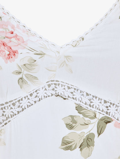 Robe longue à imprimé fleurs d&