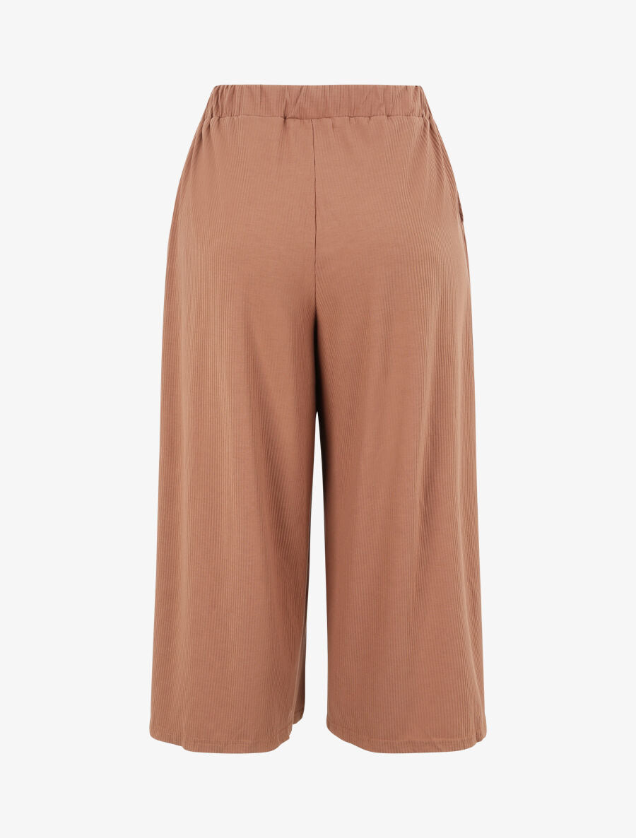 Pantalon ample uni - Marron - 2