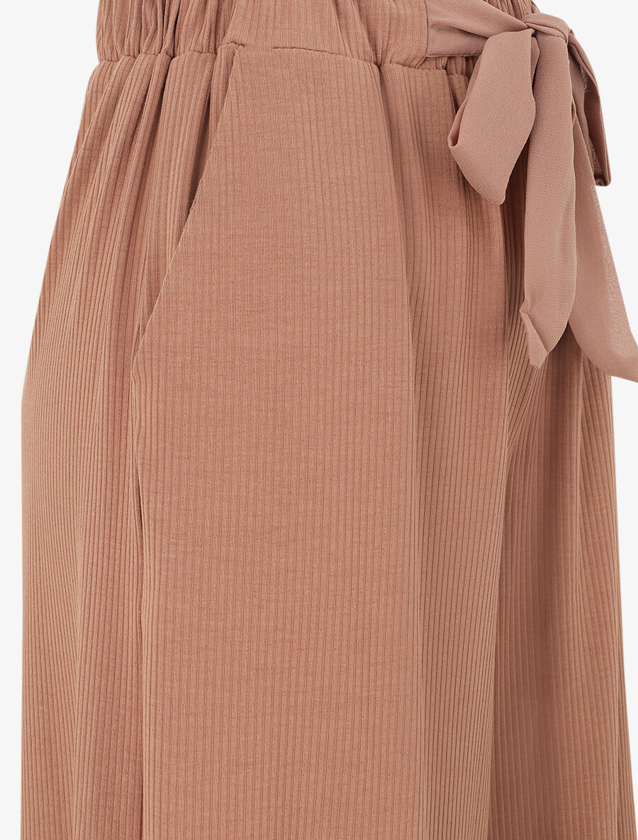 Pantalon ample uni - Marron - 3