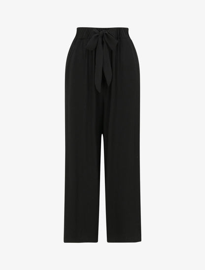 Pantalon ample uni - Noir - 1
