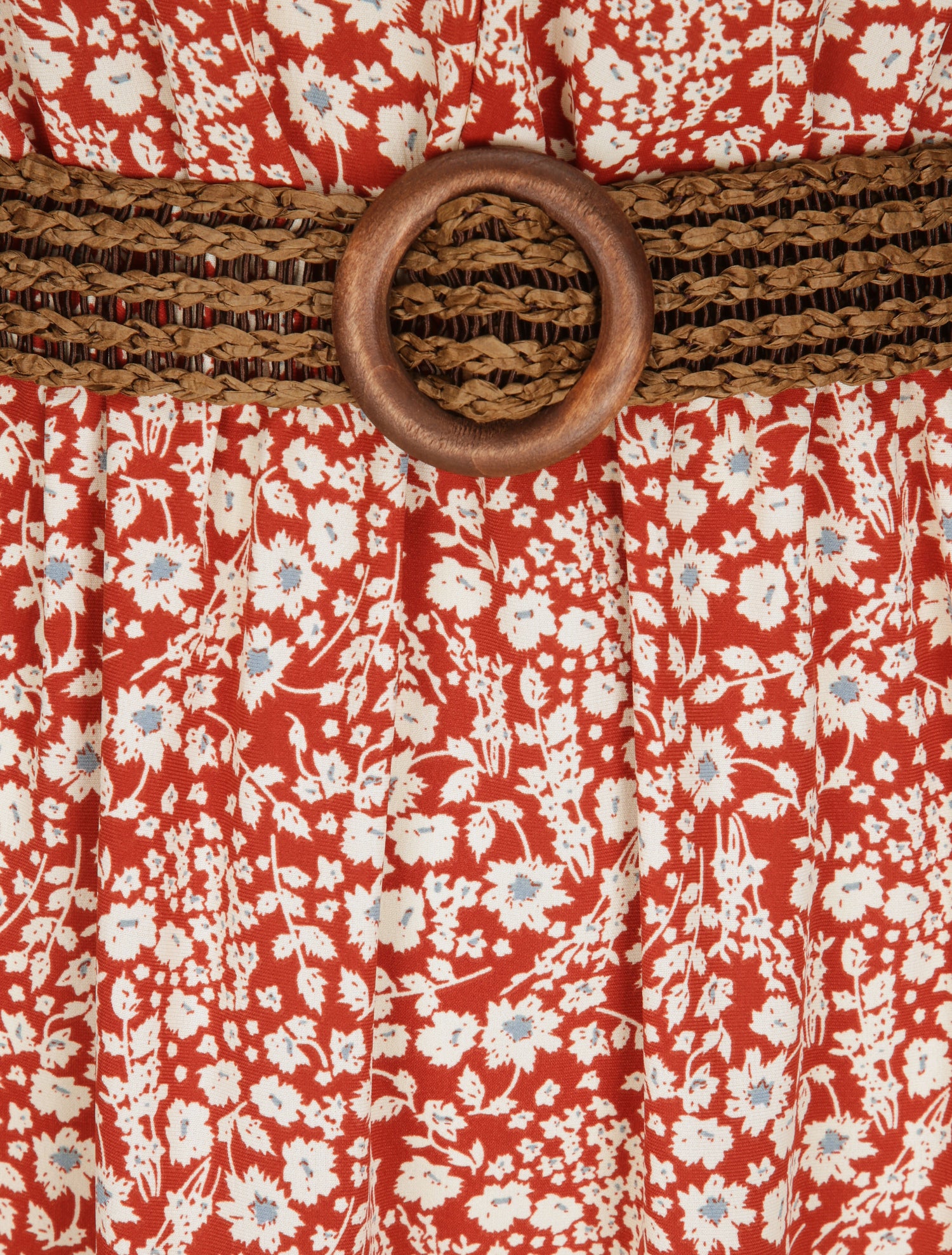 Robe longue à imprimé fleurs - Terre de sienne - 3