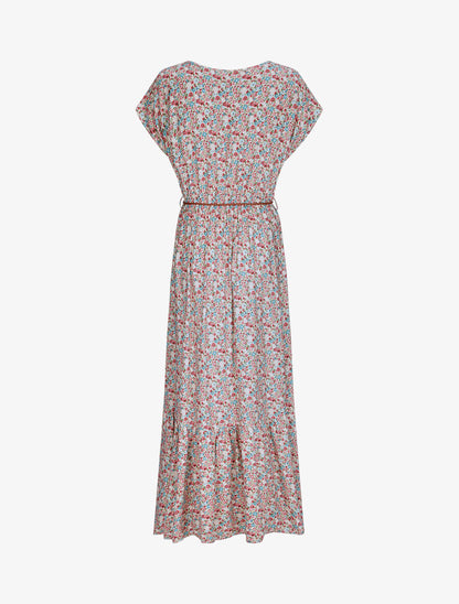 Robe longue à imprimé fleurs diverses - Rose - 2