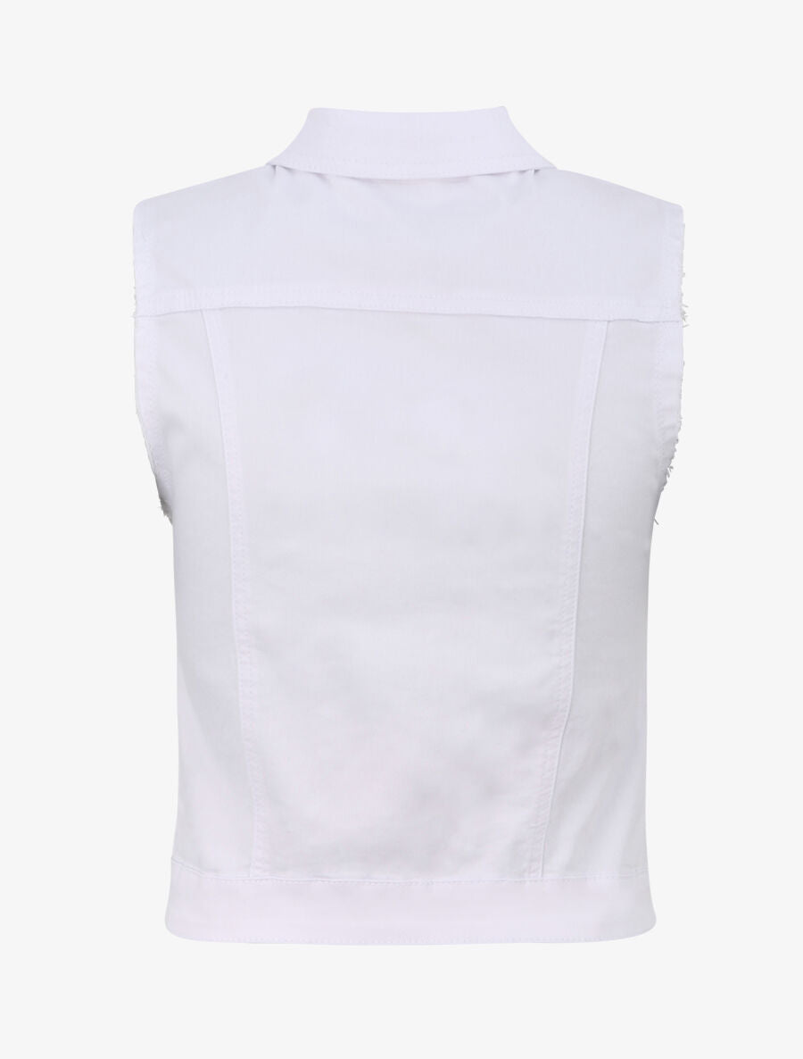 Veste en jean sans manches - Blanc - 2