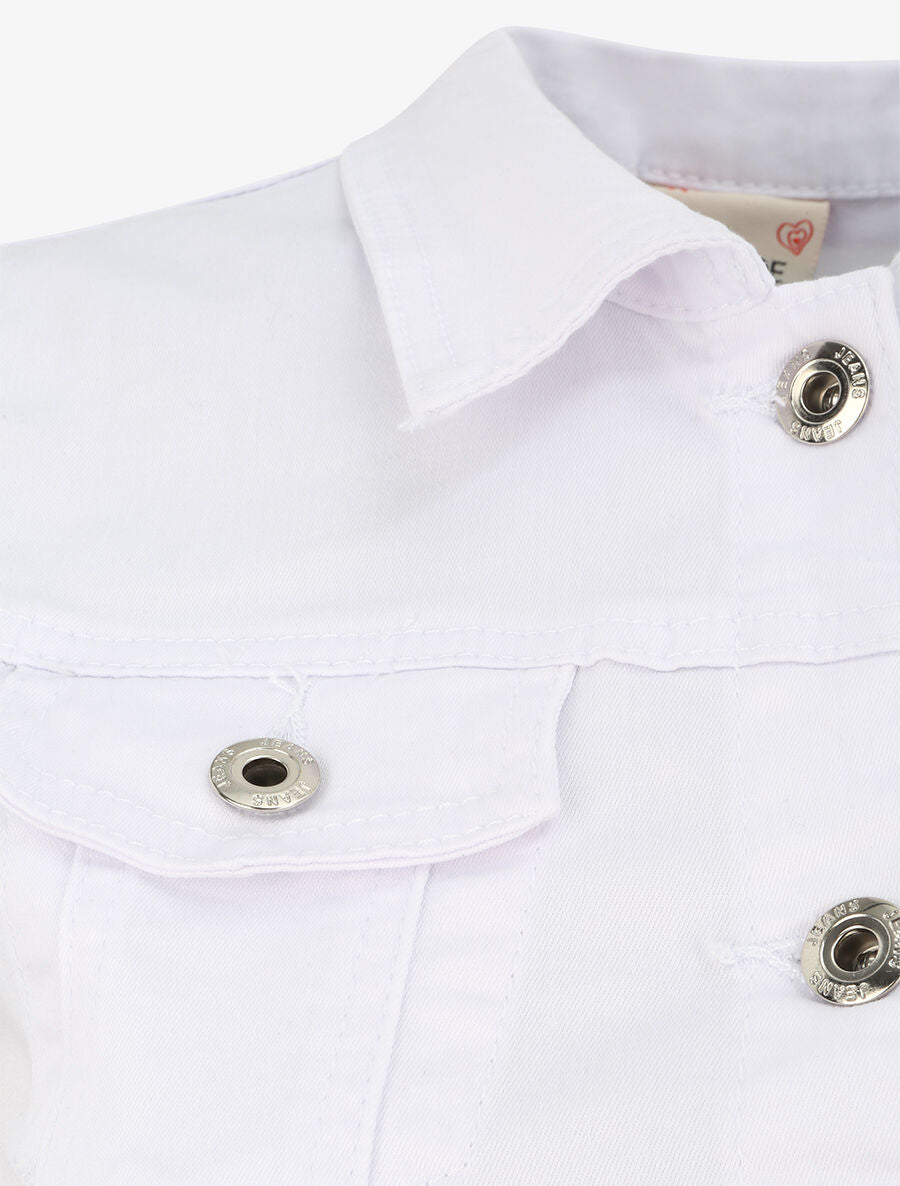 Veste en jean sans manches - Blanc - 3