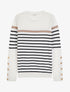 Pull marinière à détail irisé - Blanc - 1