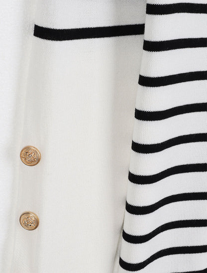Pull marinière à détail irisé - Blanc - 3