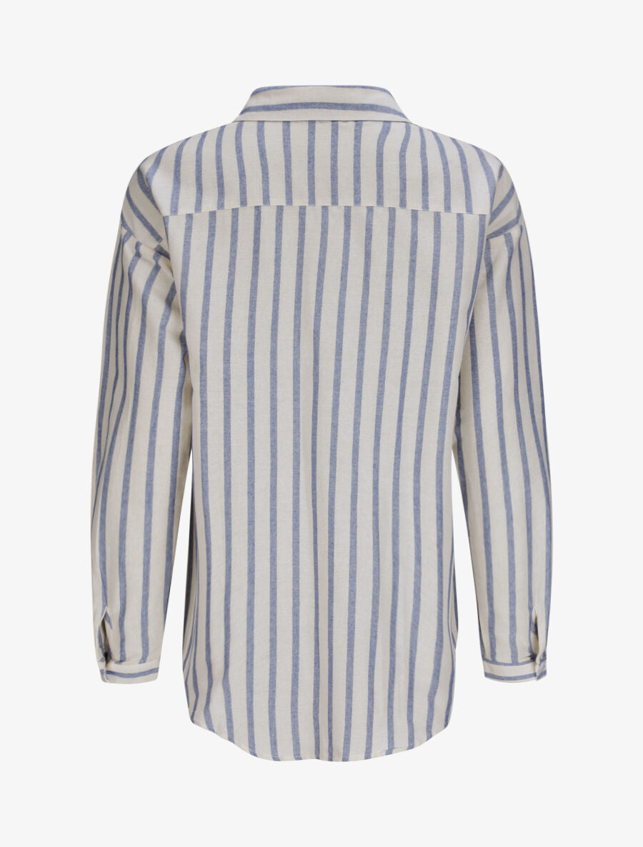 Chemise oversize rayée - Bleu - 2