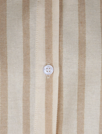 Chemise oversize rayée - Beige - 3