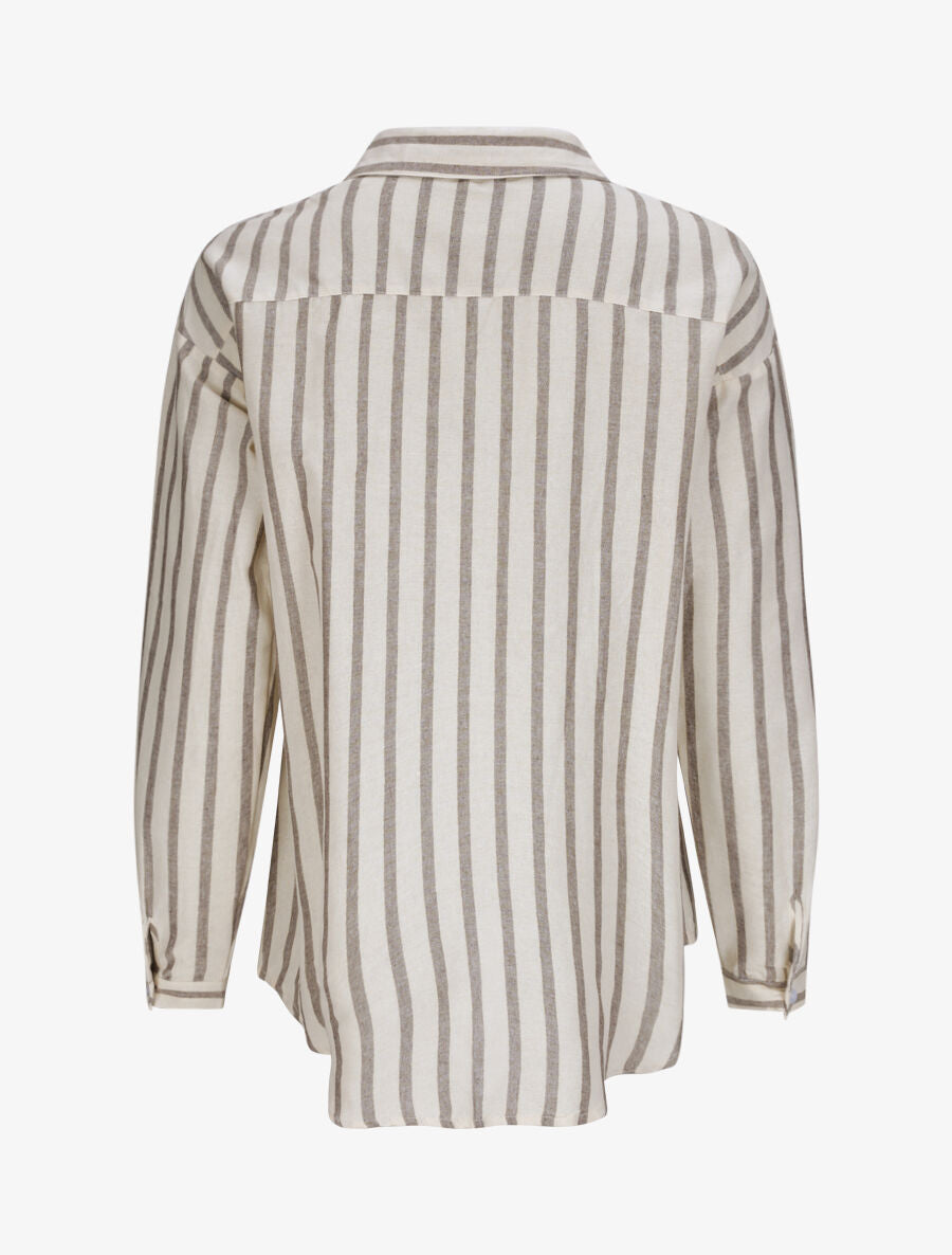 Chemise oversize rayée - Gris - 2