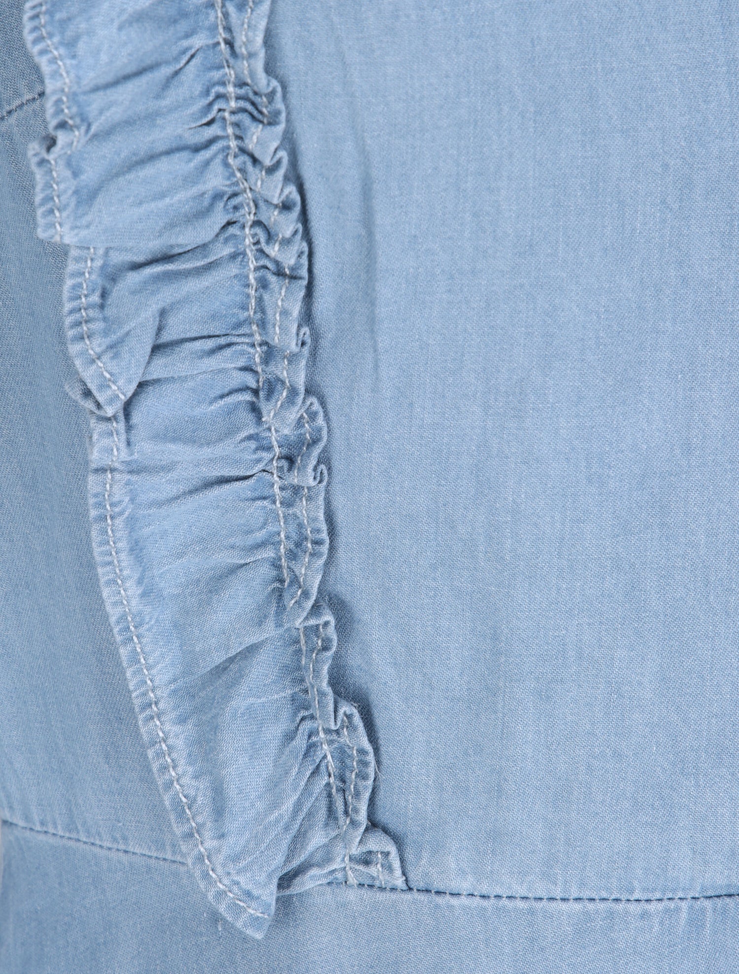 Robe patineuse courte unie à buste volanté - Bleu - 3