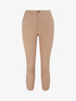Pantalon droit uni à bords boutonnés - Beige - 4