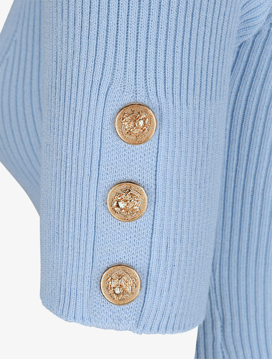 Robe courte ajustée unie à col en coeur - Bleu ciel - 3