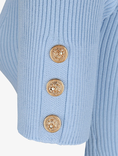 Robe courte ajustée unie à col en coeur - Bleu ciel - 3