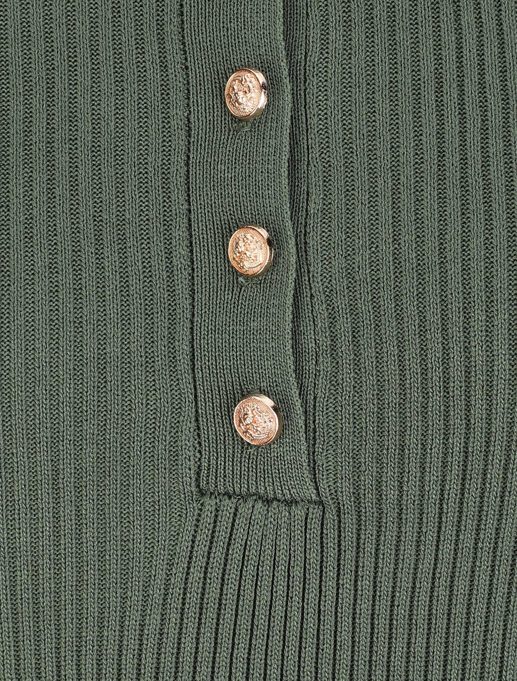 Polo ajusté en maille côtelée - Kaki - 3